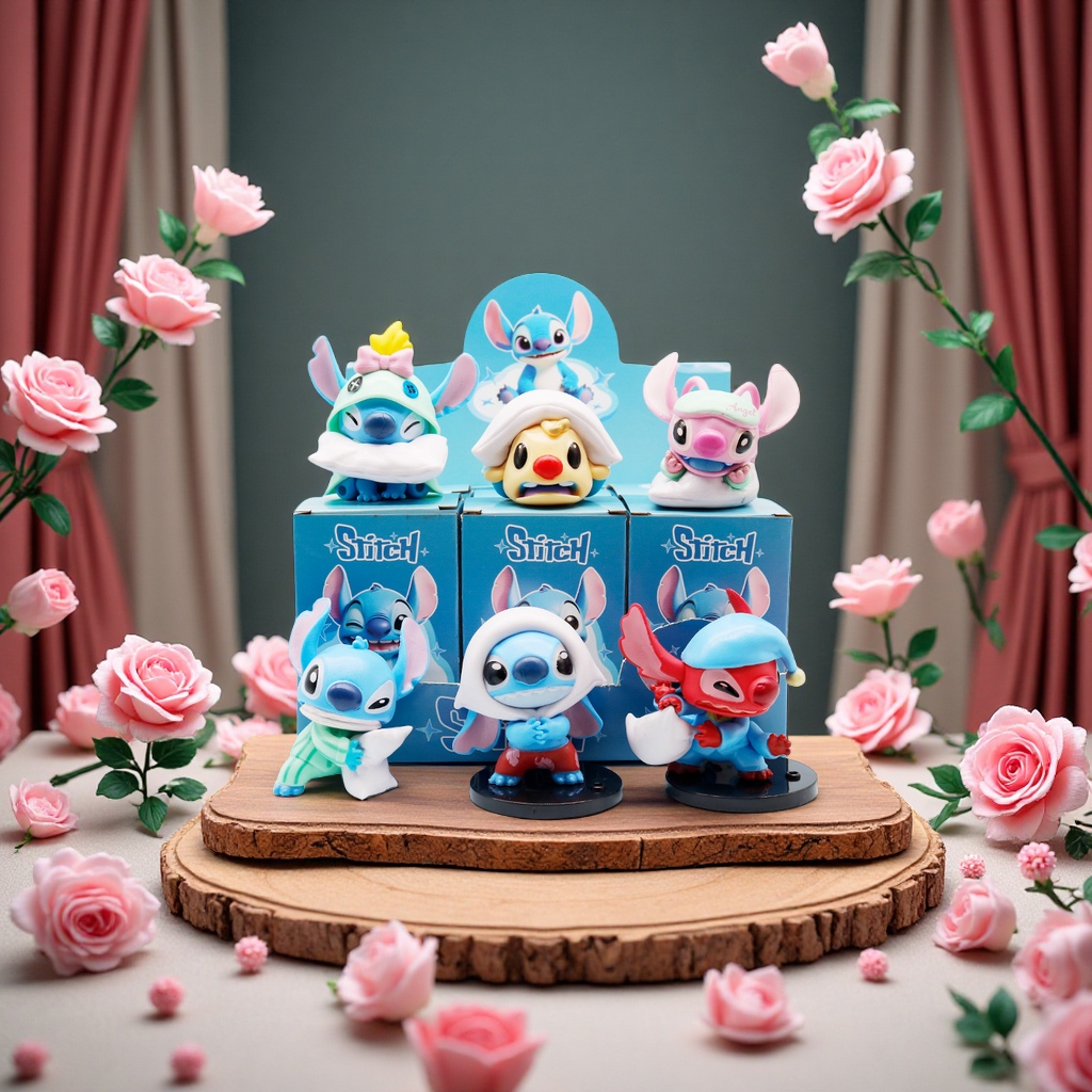 史迪仔枕头大作战6件套潮玩公仔节日玩具舒适抱枕套装儿童礼物