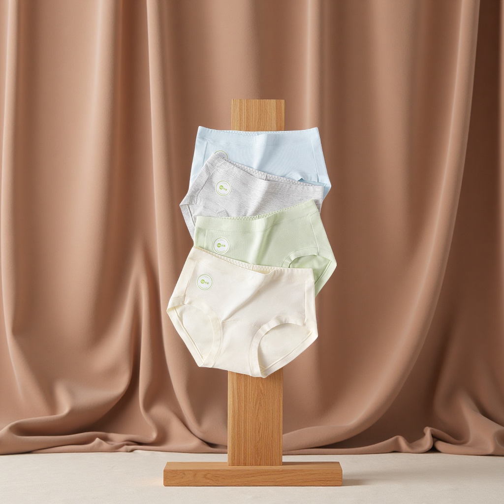 纯棉女士内裤60支抗菌加长档A类中高腰简约三角裤头婴儿棉内衣男士内裤