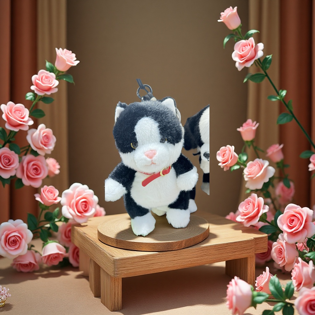 毛绒玩具熊白底实物图