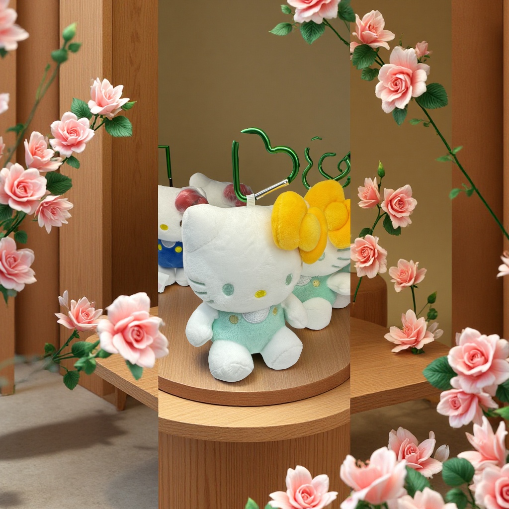 官方授权三丽鸥正版HelloKitty治愈系软萌毛绒玩具圣诞节限定KT猫毛绒玩偶软fufu正版凯蒂猫布娃娃潮流玩具马年潮细节图