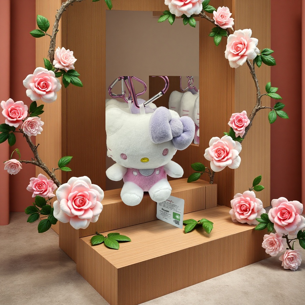 官方授权三丽鸥正版HelloKitty治愈系软萌毛绒玩具圣诞节限定KT猫毛绒玩偶软fufu正版凯蒂猫布娃娃潮流玩具马年潮