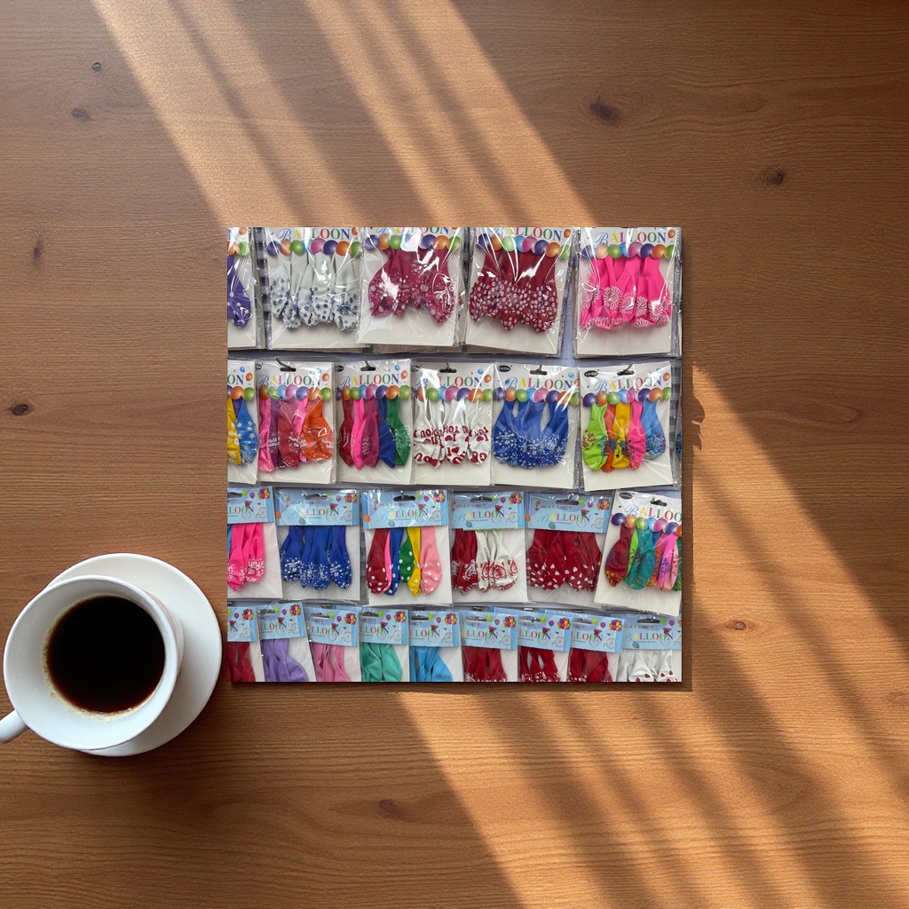 彩色印刷气球小包装派对装饰气球儿童节庆典用品气球装扮