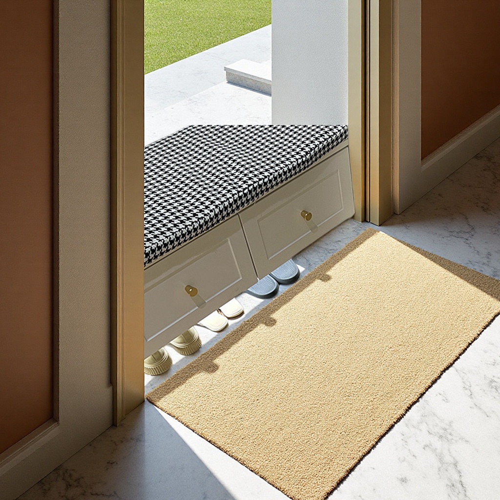 入户门地垫仿剑麻门口脚垫玄关家用裁剪防滑耐磨大门外地毯