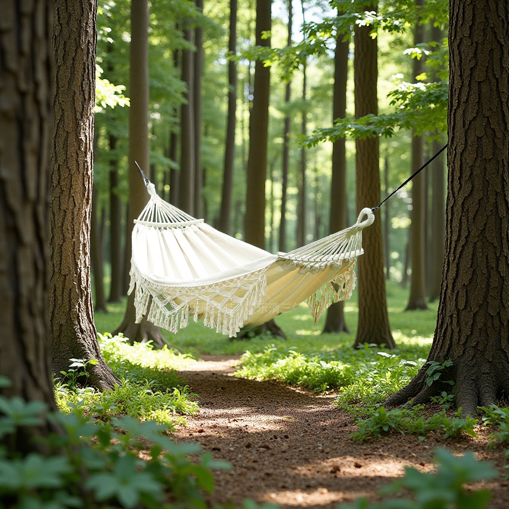 欧美风格流苏吊床户外折叠手工编织秋千帆布露营弯棒便携双人休闲椅批发