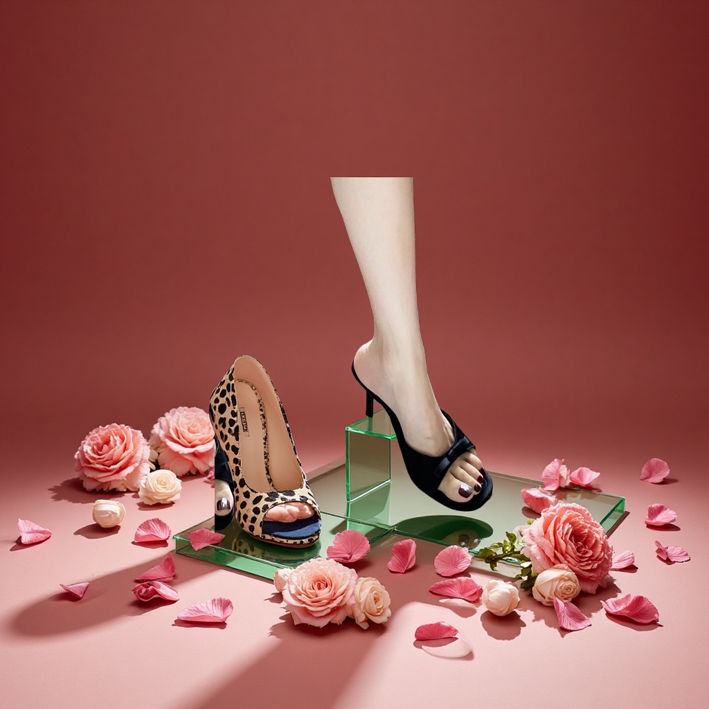 豹纹高跟鞋女夏季新款细跟露趾蝴蝶结性感配裙子时尚凉拖鞋女式单鞋