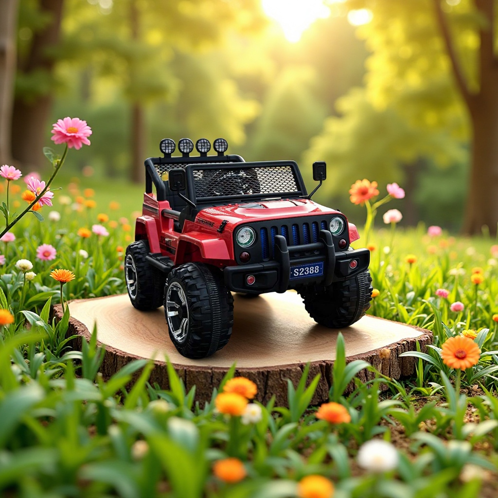 酷太阳小太阳S2388四驱儿童电动车越野遥控宝宝玩具车可坐人母婴童车童床背带座椅图