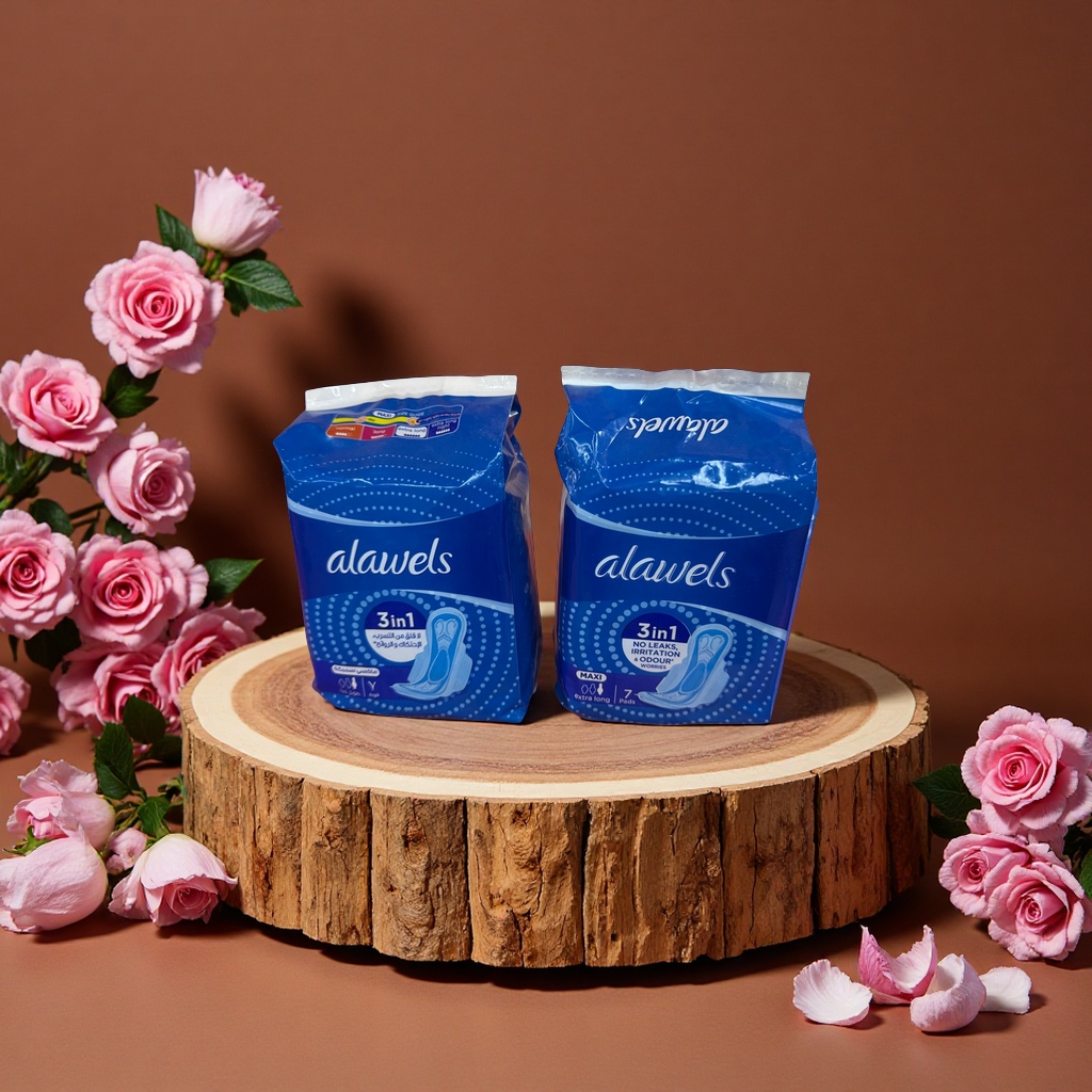 舒适透气长款卫生巾7片320mm柔软吸收夜用日用组合包