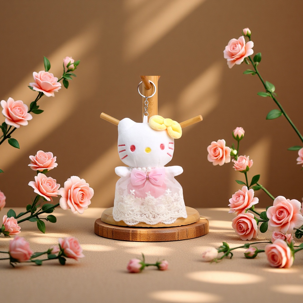 凯特猫婚纱毛绒玩具粉蓝绿浅蓝13CM可爱布娃娃礼物送女生儿童节礼品