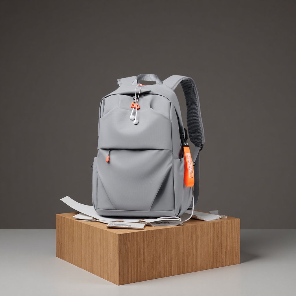 新款简约双肩包休闲纯色背包商务通勤电脑包中学生书包企业logo箱包皮具