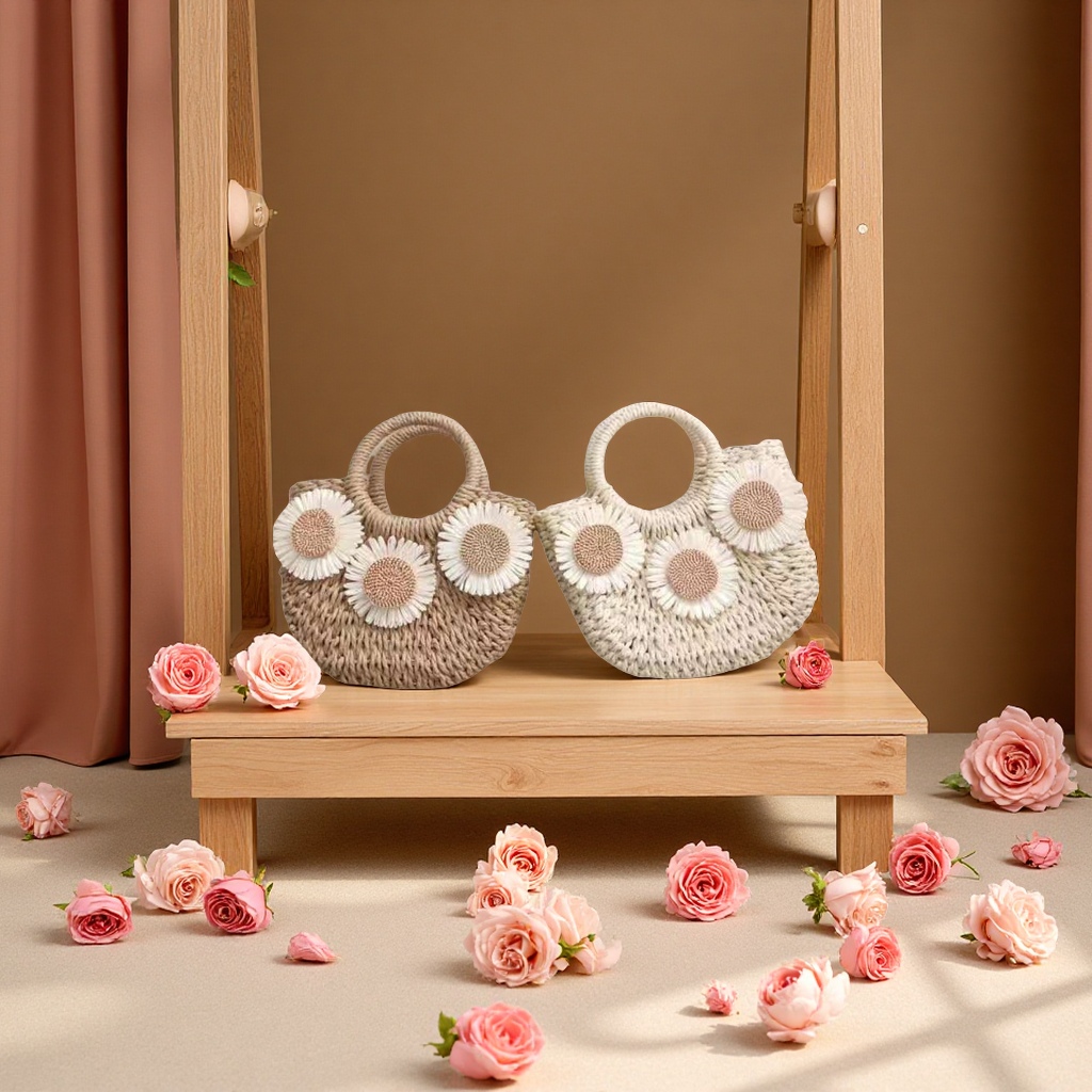 2025新款手工编织包女百搭斜挎单肩手提草编包时尚休闲女士包袋皮具潮流款