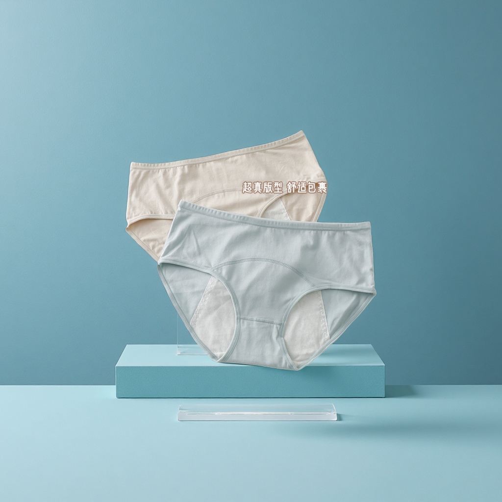 严选女中腰大码纯棉生理内裤防漏透气经期前后平角裤80到180斤舒适三角裤