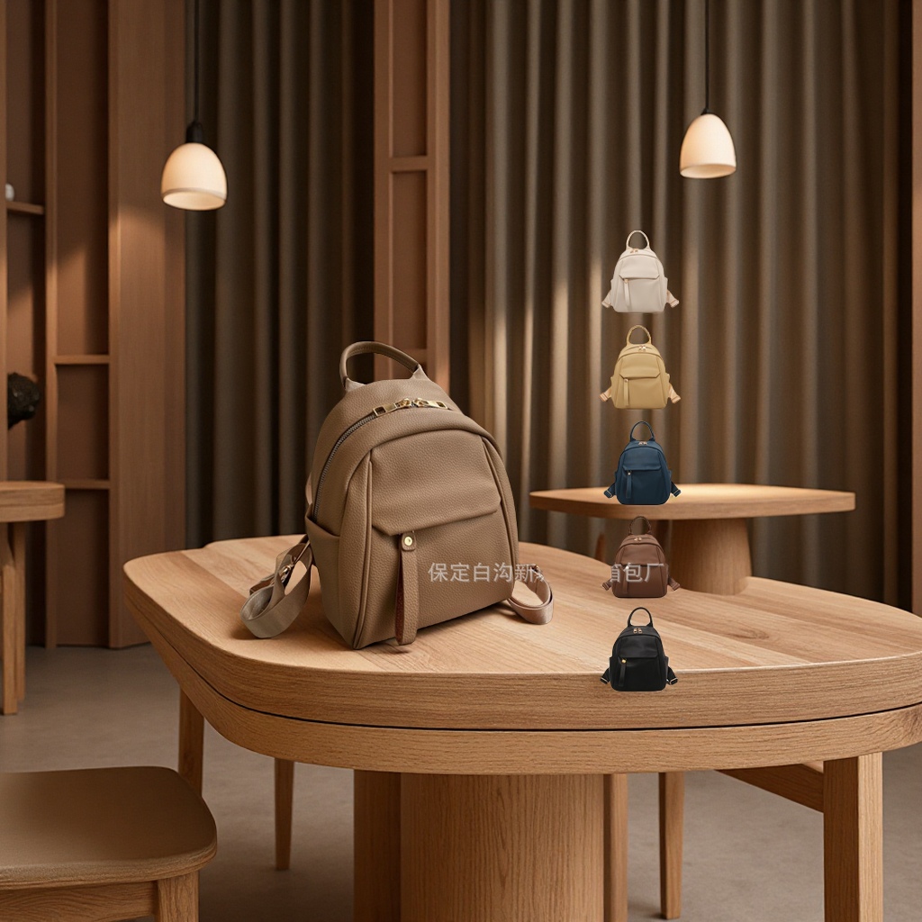 韩版2024新款休闲小背包女大容量潮流时尚PU书包旅行包跨境双肩包女箱包皮具