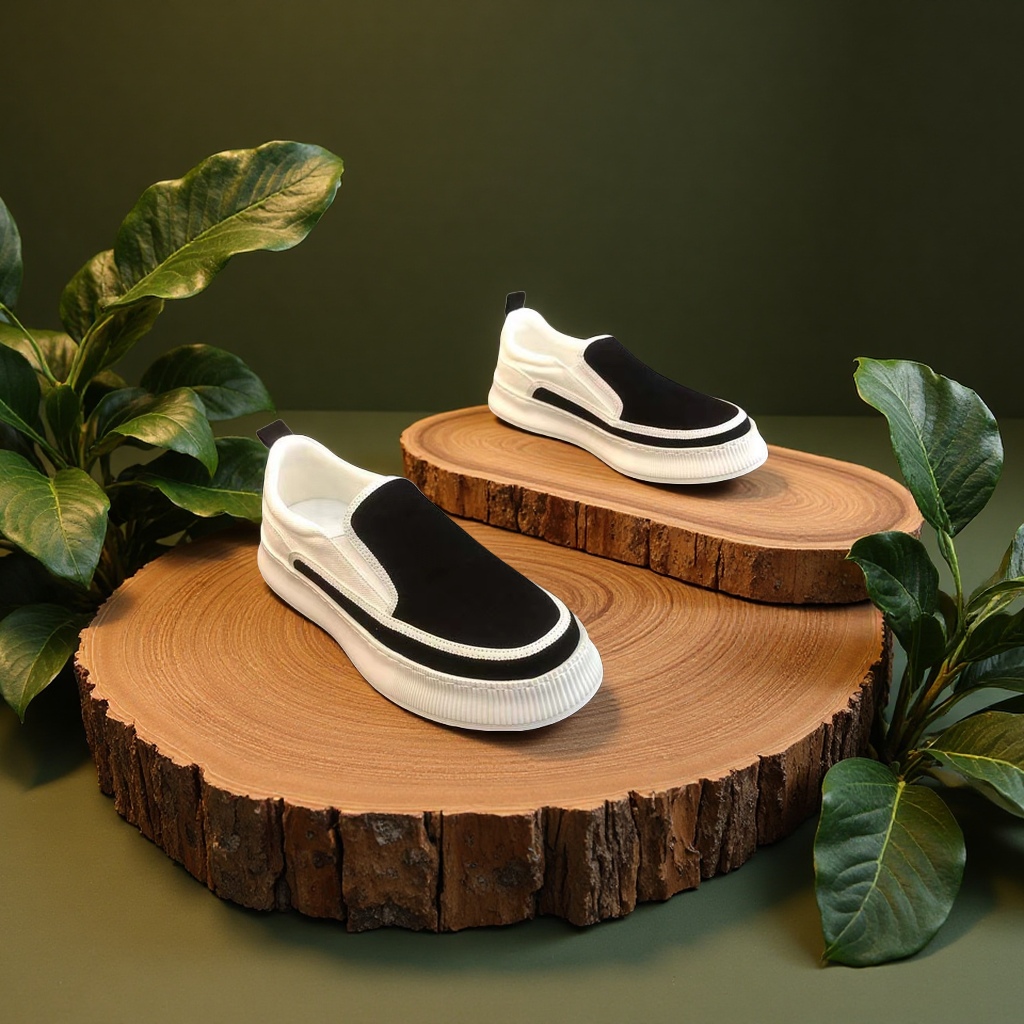 春季男鞋透气帆布鞋2025新款百搭厚底一脚蹬休闲潮流平底鞋