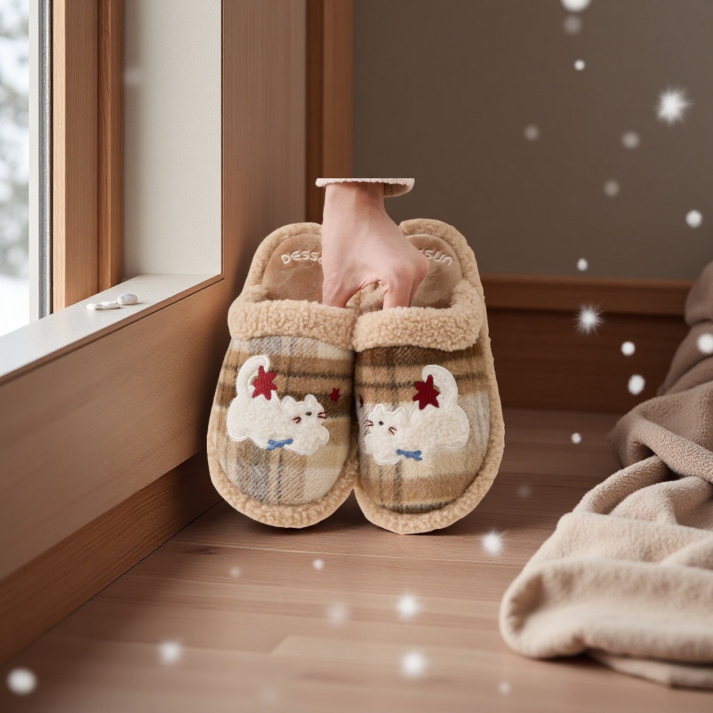 女款冬季棉拖鞋室内居家保暖毛拖男士暖脚鞋2025新款