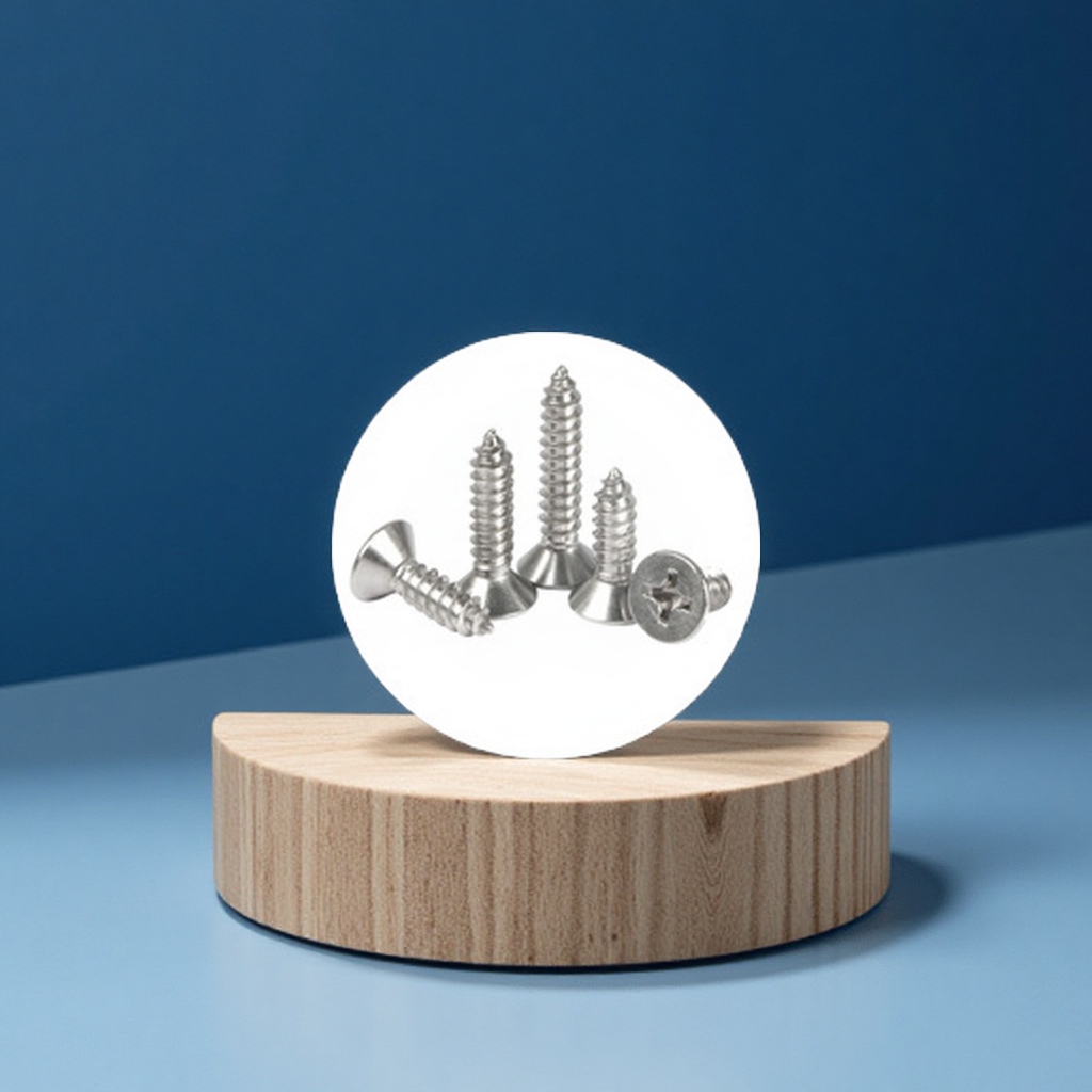 304不锈钢沉头十字自攻螺丝木用防腐尖尾螺钉平头螺钉家具装修配件产品图