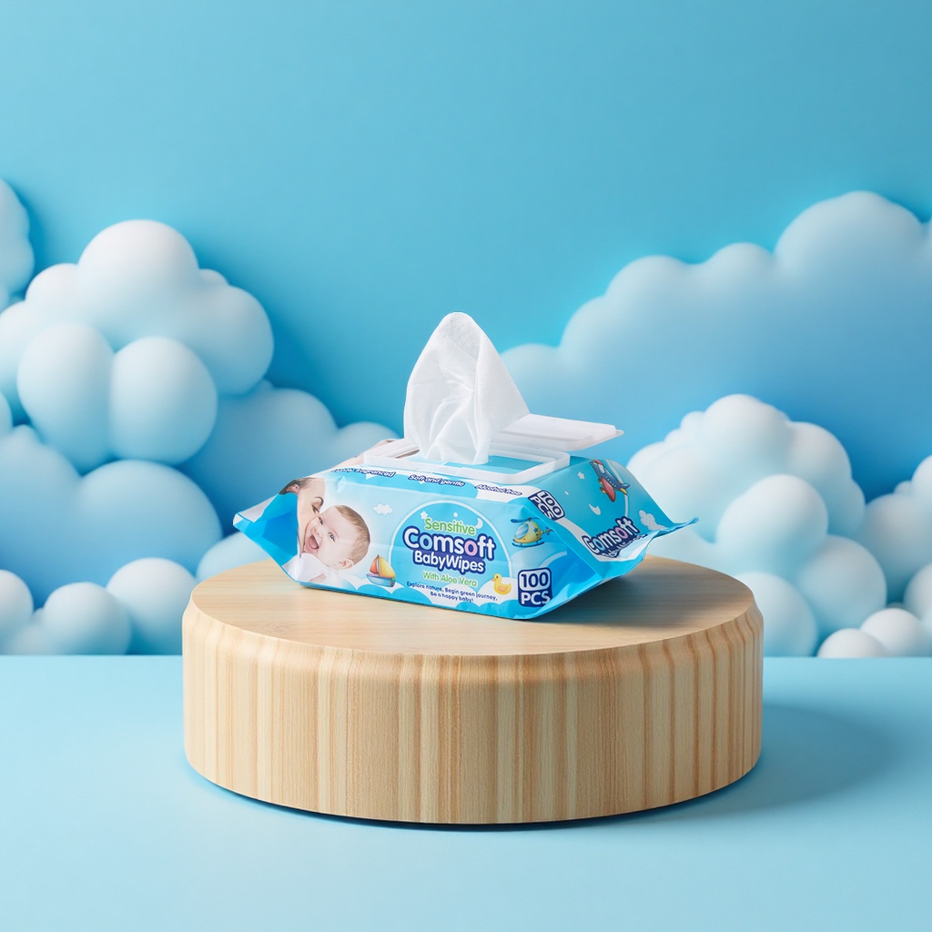 匡舒COMSOFT新生婴儿手口湿巾宝宝湿纸巾带盖100抽批发婴童用品细节图