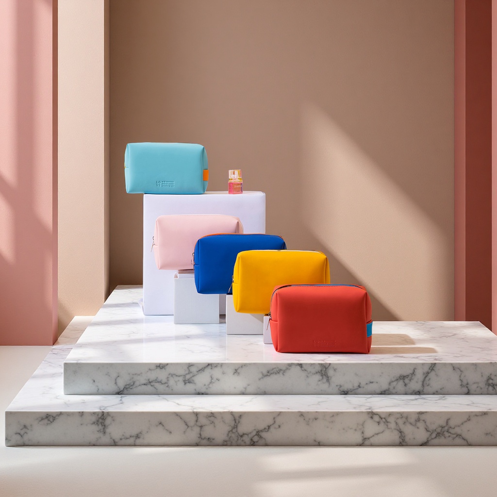 韩版简约高颜值ins风心动化妆包PU防水大容量马克龙色便携洗漱包女包旅行收纳袋