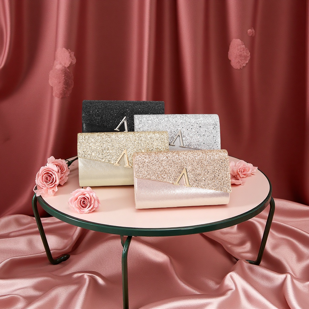 欧美新款闪亮晚宴手拿包婚礼伴娘包女士斜挎包晚会礼服包批发