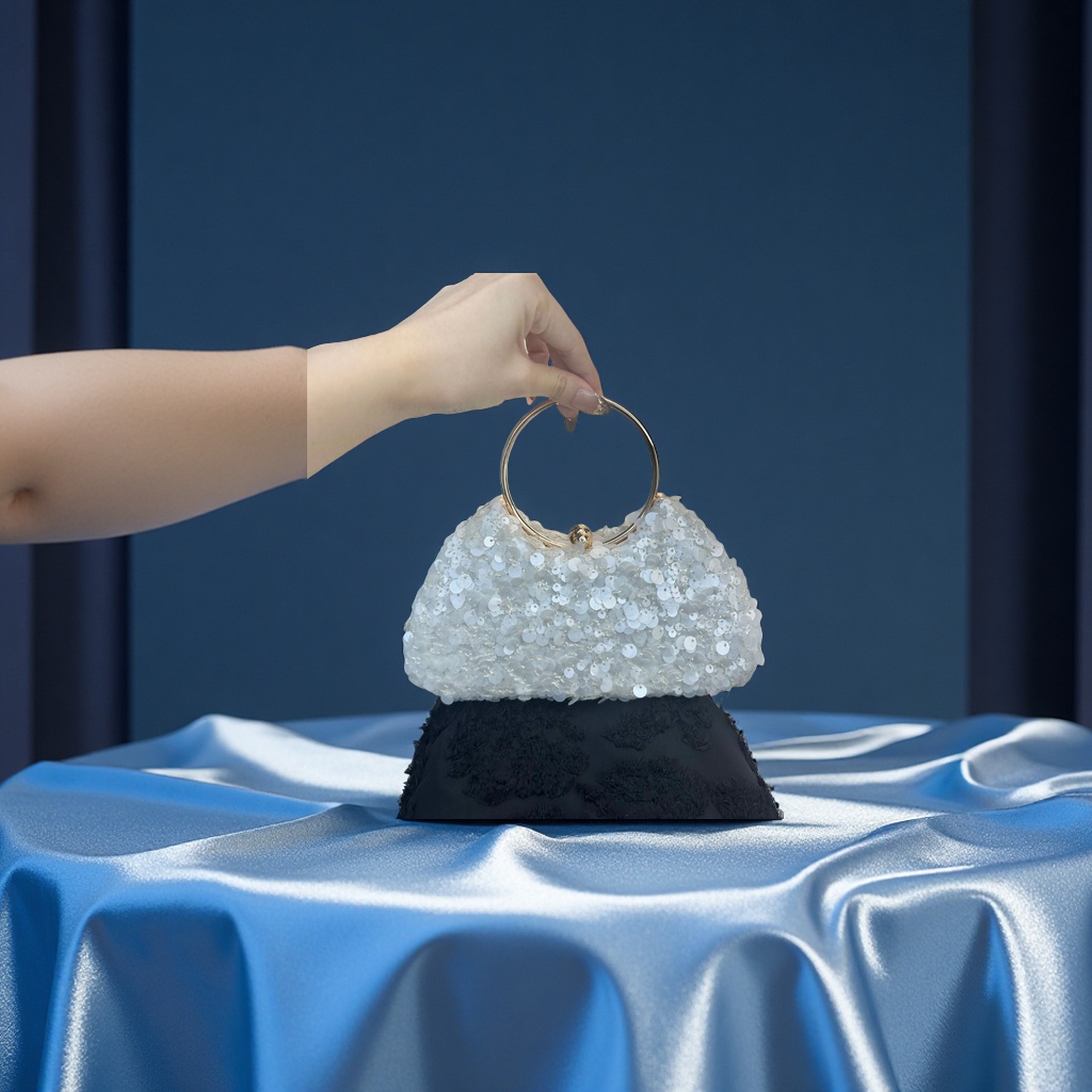 跨境花朵晚宴包新娘婚礼手拿女包手工珠绣派对女士包包新款时尚优雅