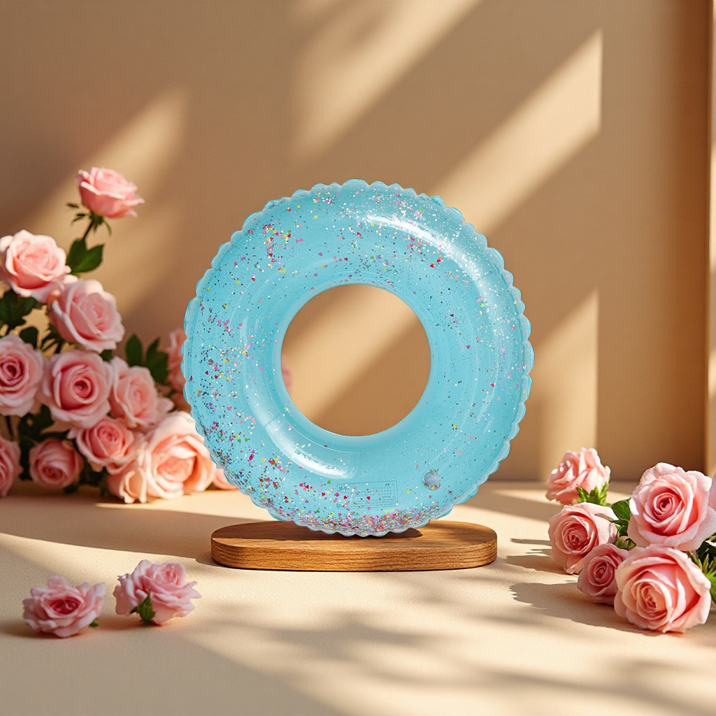 Sequined swimming ring 60 well, colorful and dazzling explosion-proof inflatable float ring for children and adults, a must-have in summer Specification image