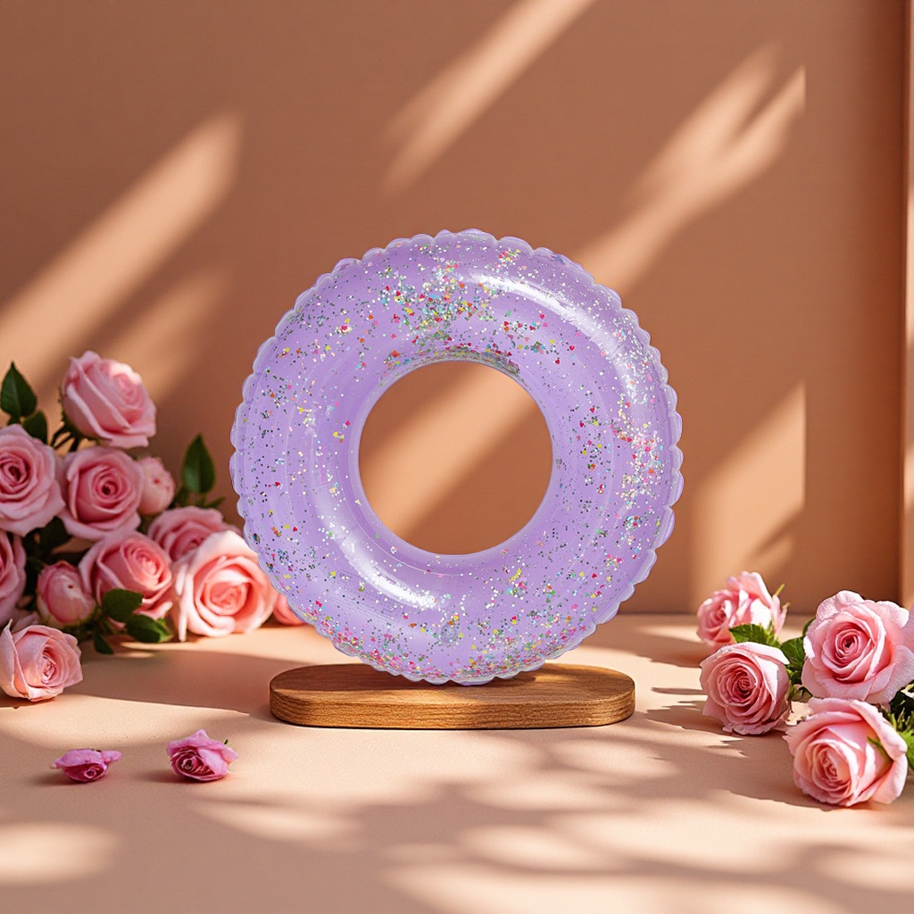 Sequined swimming ring 60 well, colorful and dazzling explosion-proof inflatable float ring for children and adults, a must-have in summer details Picture