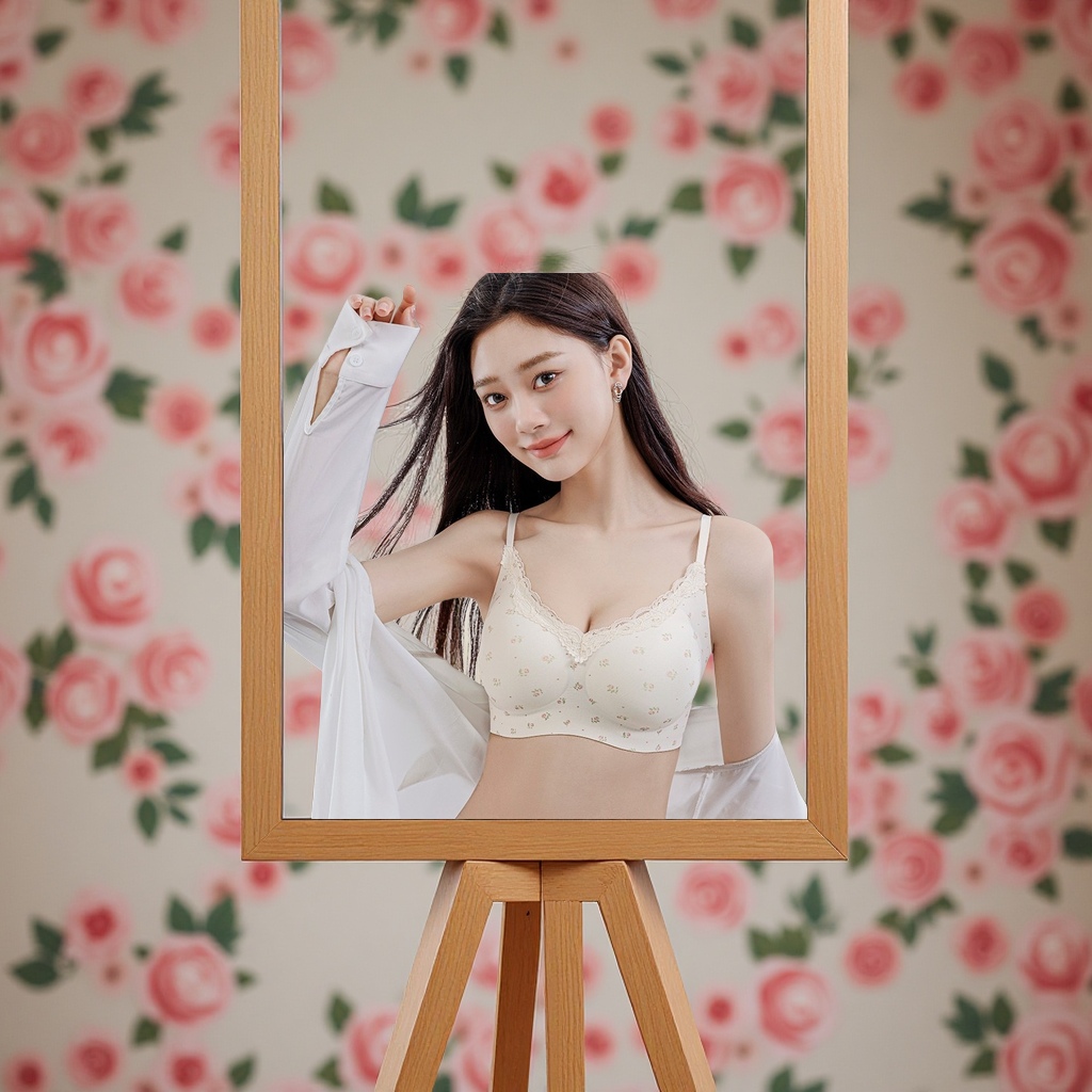 法式碎花少女文胸小胸聚拢蕾丝边透气无钢圈防下垂内衣女款