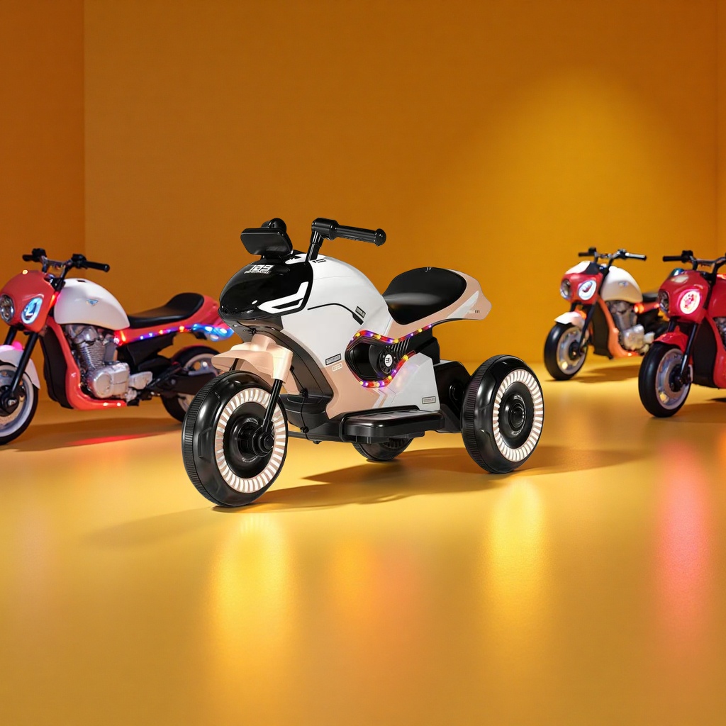 LT- CCT-V806电动新款儿童摩托车双驱动力，炫酷灯光，灯光轮产品图