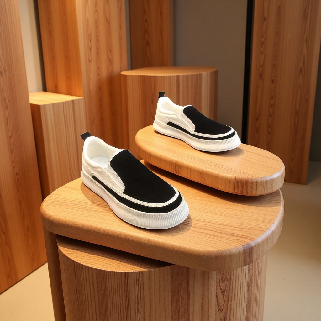 春季男鞋透气帆布鞋2025新款百搭厚底一脚蹬休闲潮流平底男士运动鞋