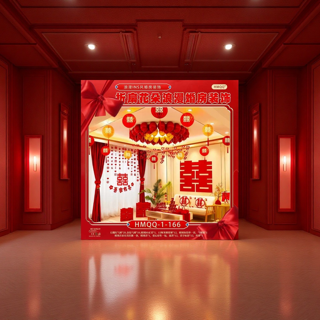 婚庆床品套件实物图
