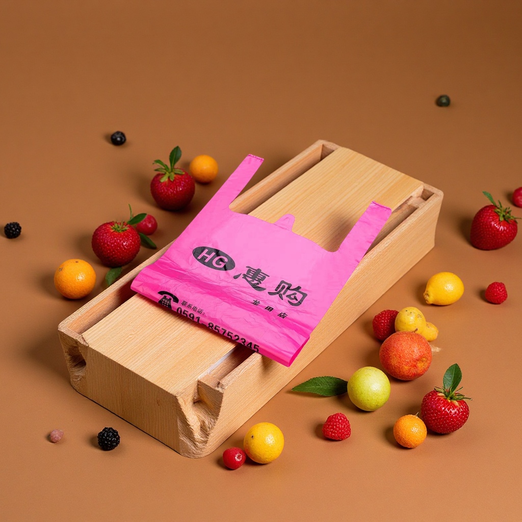 Supermarket fruit hand-held plastic bags, vest packaging bags, transparent packing bags, wholesale logo convenience shopping bags, plastic self-sealing bags Item Picture