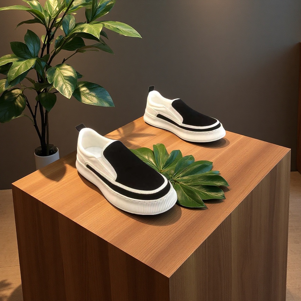 春季男士透气帆布鞋2025新款厚底一脚蹬休闲平底潮鞋女鞋女式休闲单鞋