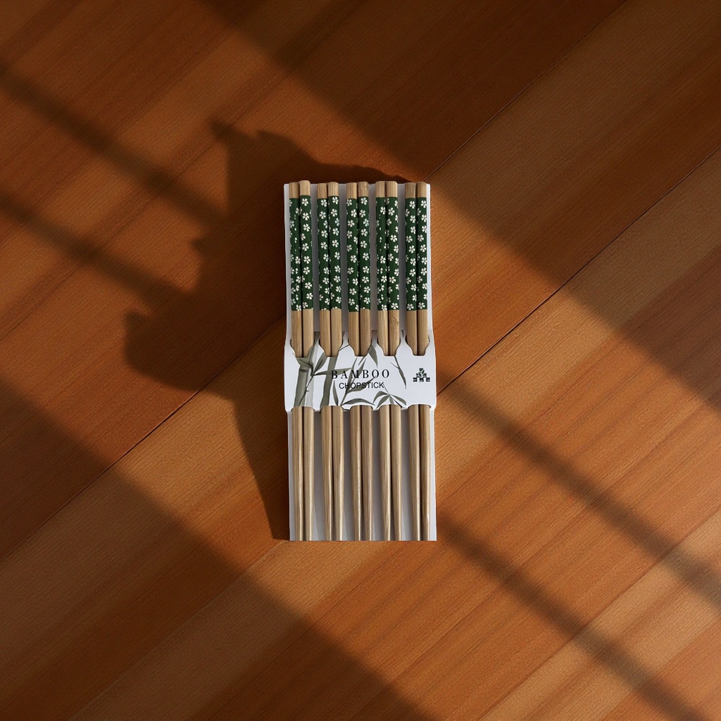 New household bamboo chopsticks, creative printed tableware, practical and environmentally friendly bamboo chopsticks set for daily necessities