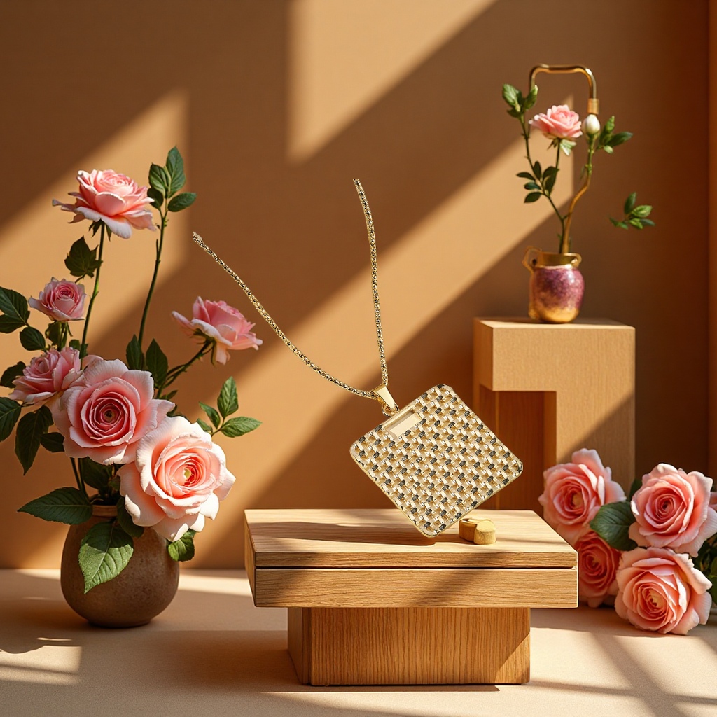 时尚简约方形金属项链吊坠流行饰品百搭个性潮流配饰