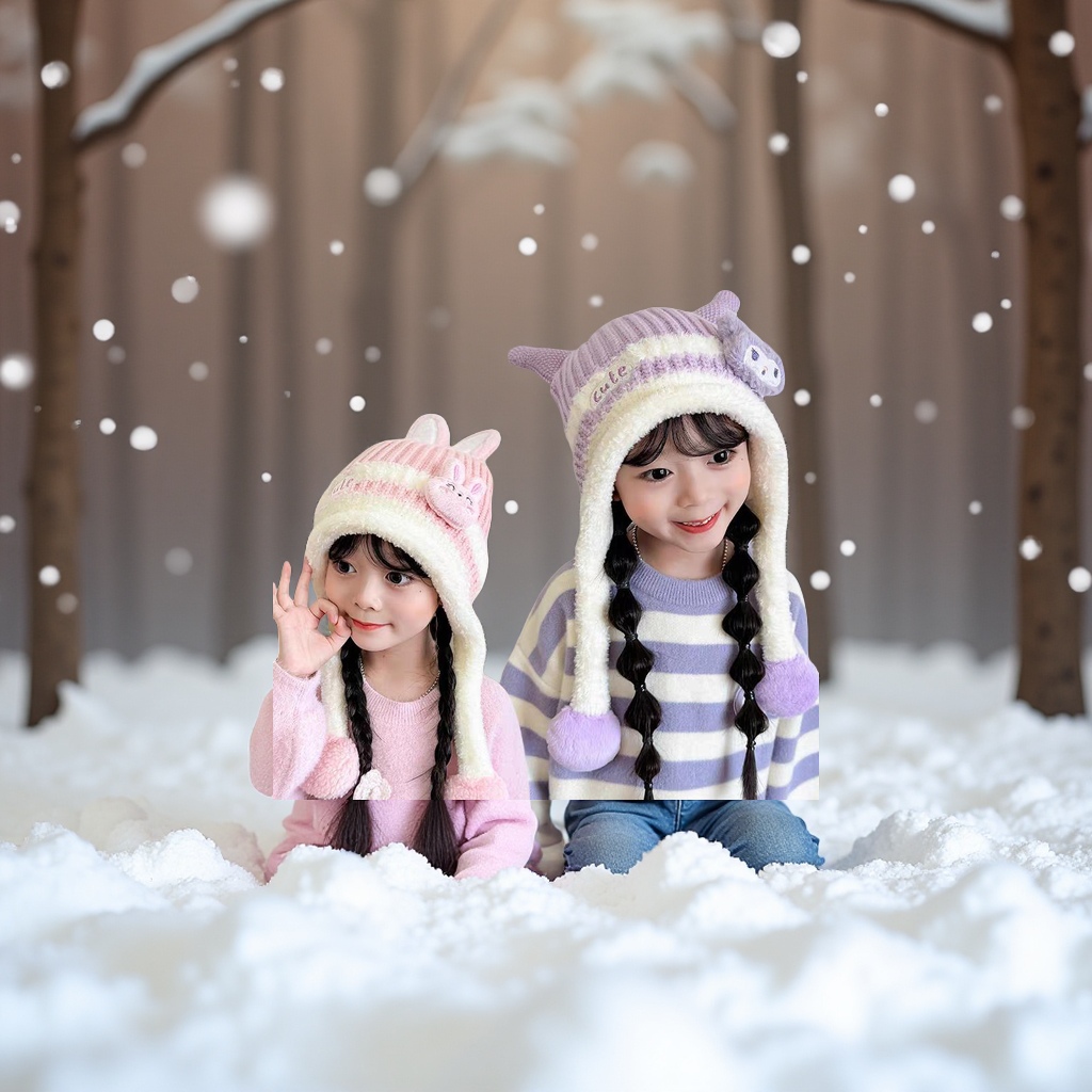 宠物加厚冬季保暖帽耳套宠物头饰防寒绒毛宠物帽子适用宠物园艺配饰