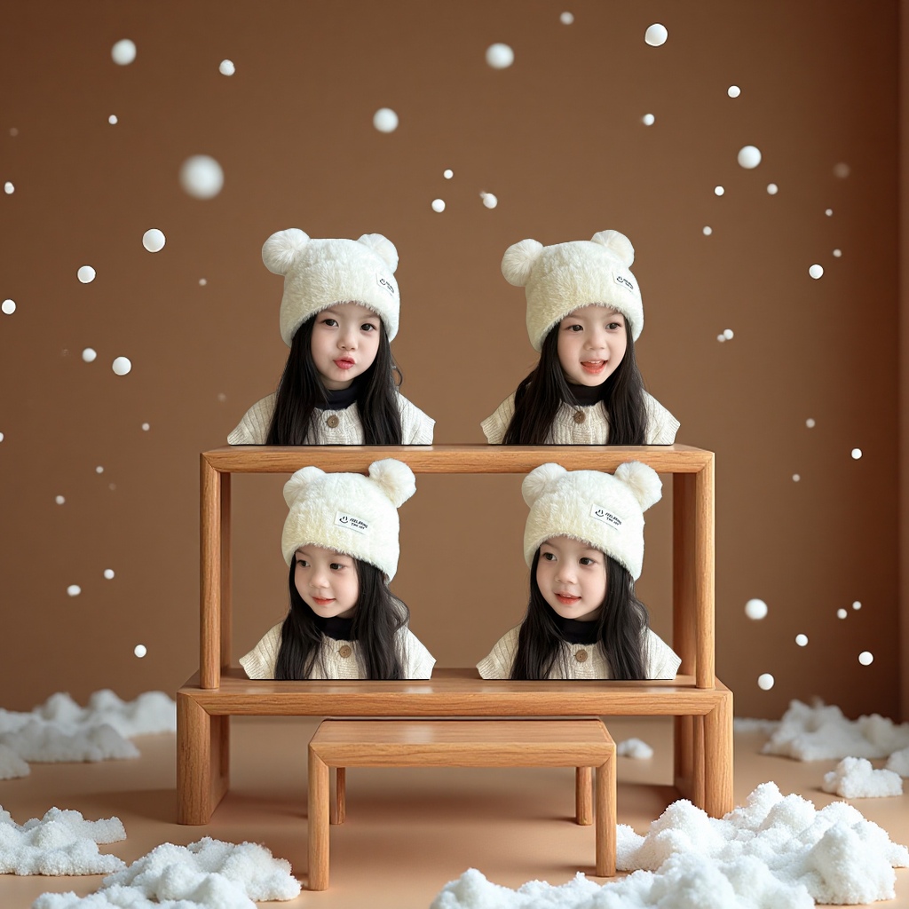 2024新款女童秋冬可爱公主护耳帽儿童保暖洋气多件套口罩耳罩两件套服装配饰