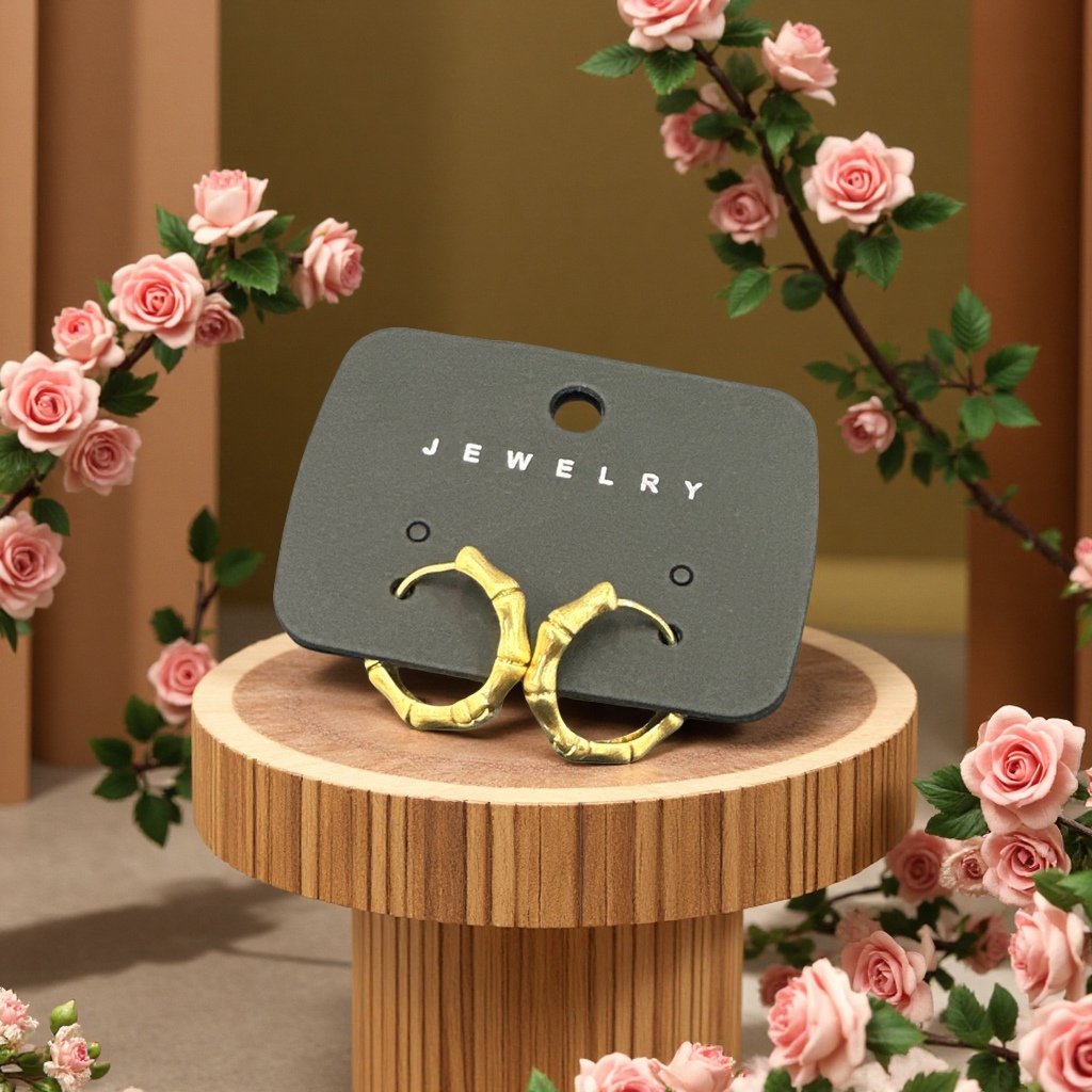 拉丝竹节耳环金色简约时尚个性耳饰女气质百搭耳坠配饰