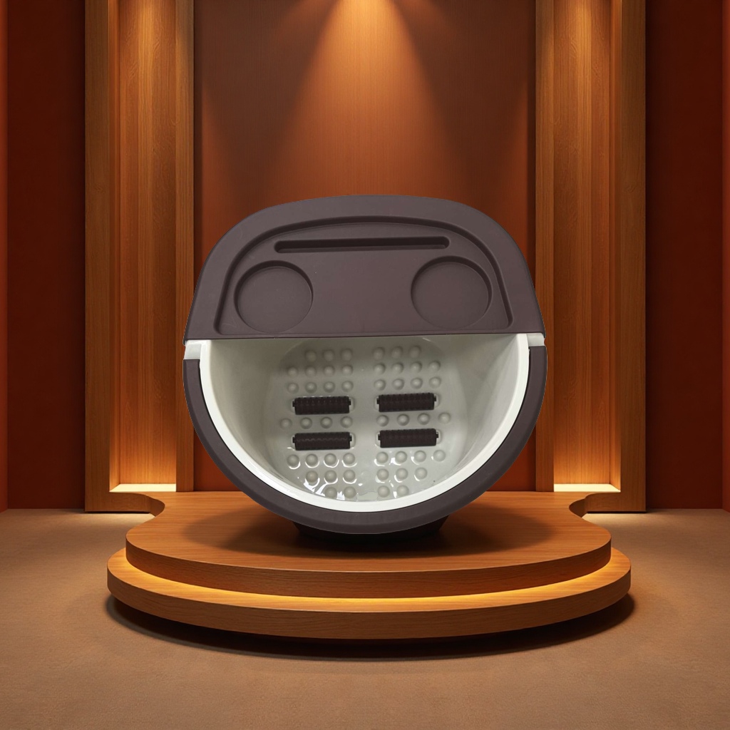 洗脚按摩桶多功能加热泡脚桶足浴盆家庭用脚部按摩器带按摩滚轮