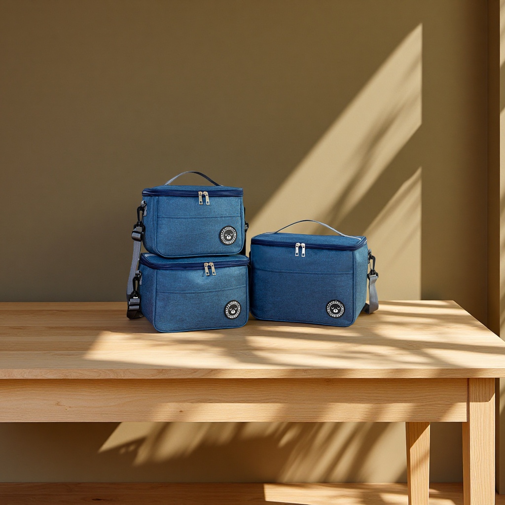 便当手提保温袋方形铝箔加厚大容量学生上班族野餐包饭盒收纳防尘日用百货