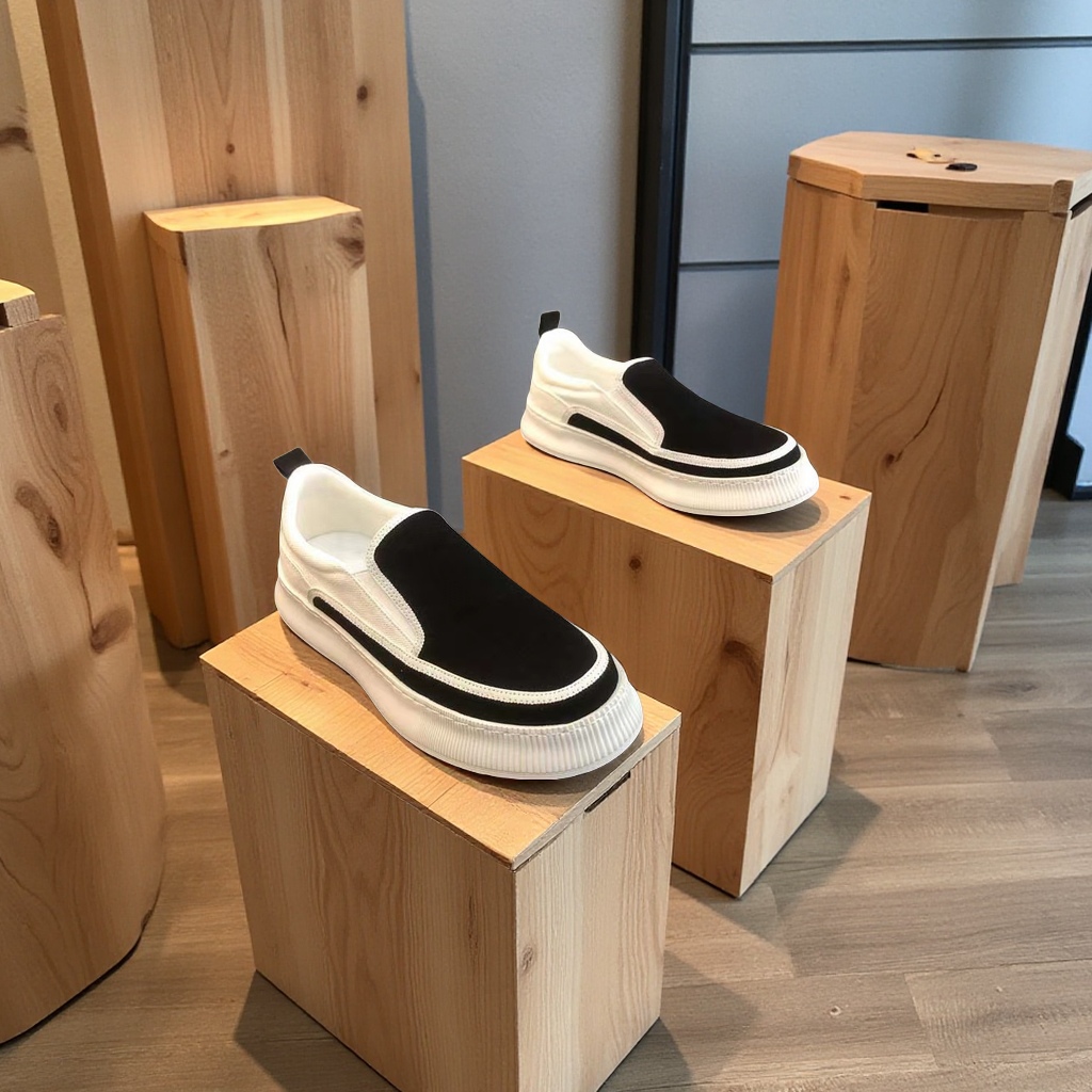 春季男士透气帆布鞋2025新款百搭厚底一脚蹬休闲潮鞋女式平底鞋