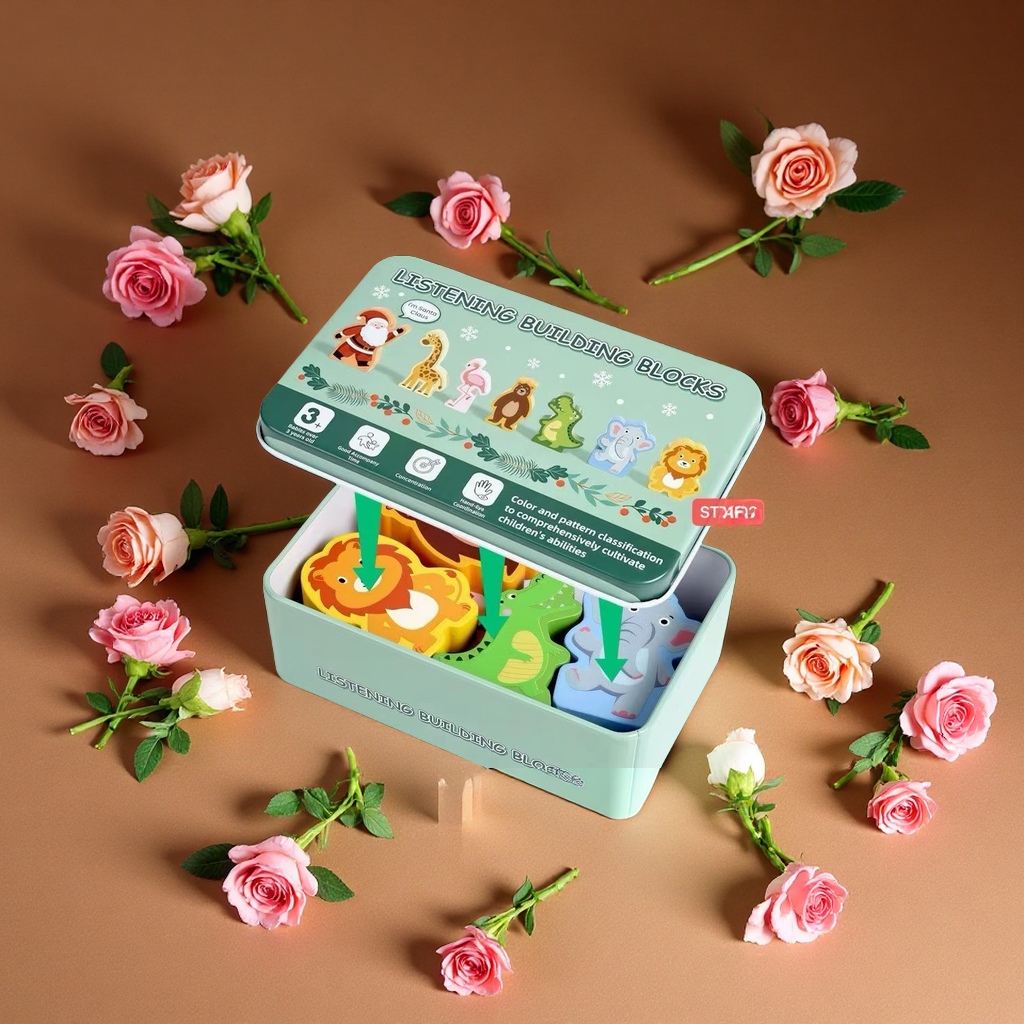 趣味木质玩具益智拼插积木儿童早教手工玩具环保无毒适合3岁以上产品图