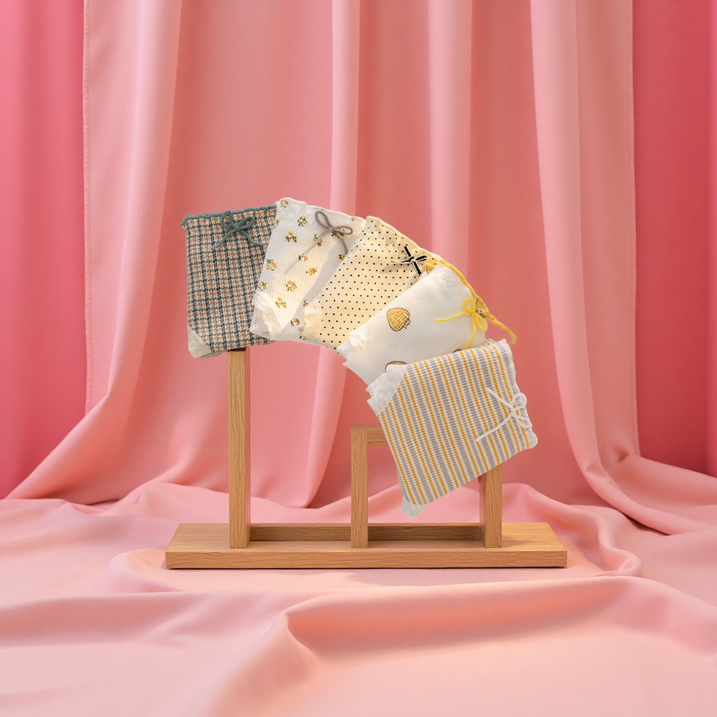 日系小碎花女士纯棉内裤木耳边少女学生可爱三角裤批发女式裤头玩具毛绒布艺公仔挂件