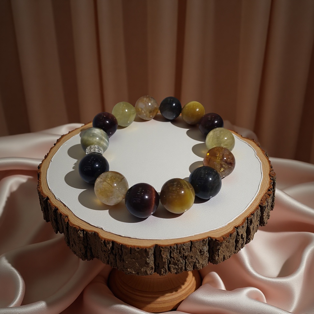 黄塔晶天然黄阿塞红虎眼金虎眼梦幻虎眼银曜石19mm