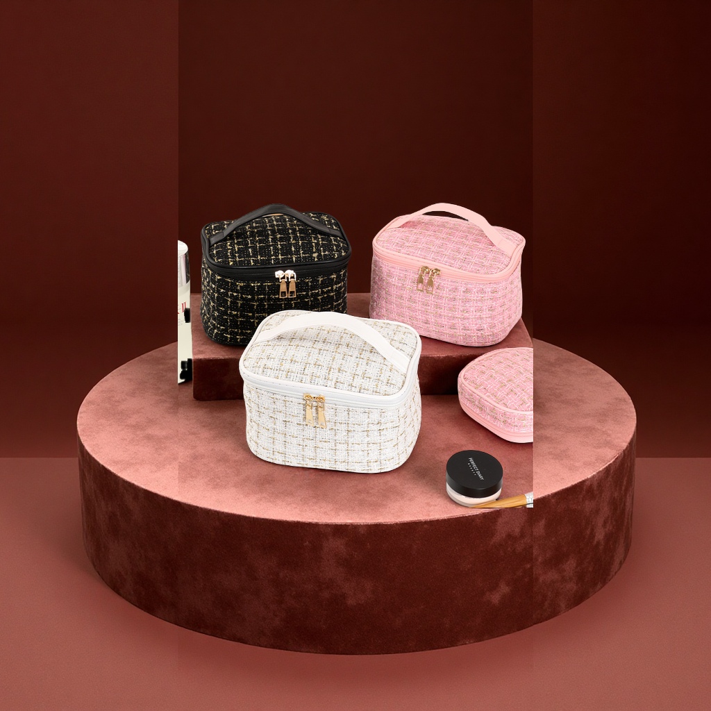 韩版小香风大容量化妆收纳包便携旅游洗漱包高颜值女用美容护肤彩妆工具袋