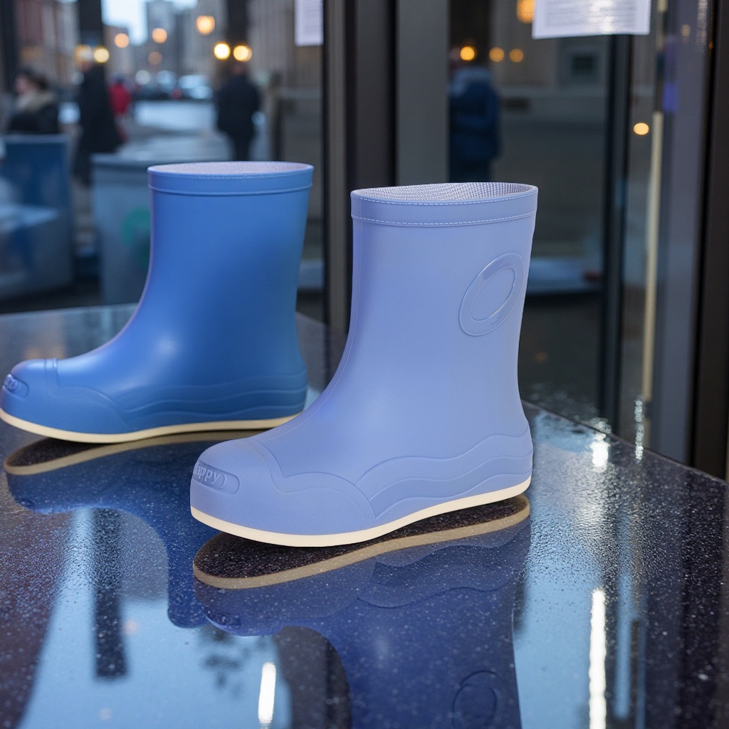 雨鞋/水鞋/雨鞋套/鞋套/硅胶雨鞋套白底实物图