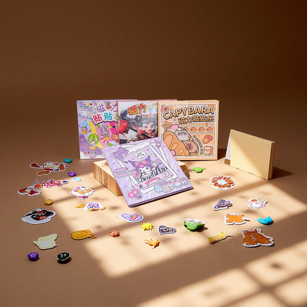 三丽鸥卡通磁力安静书儿童益智套装 创意DIY磁力贴科教玩具