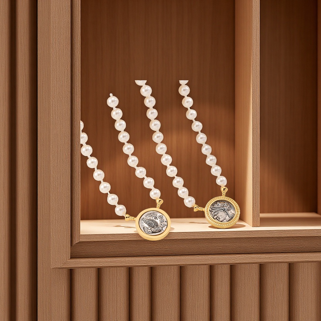 Nasha Glass pearl sweater Chain is a fashionable and versatile, light luxury and high-end commuting accessory necklace for women in autumn and winter details Picture