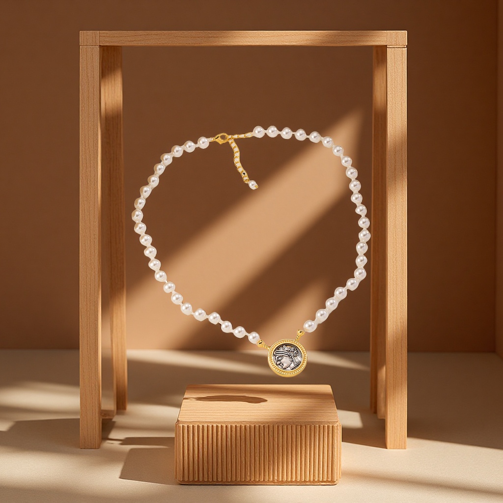 Nasha Glass pearl sweater Chain is a fashionable and versatile, light luxury and high-end commuting accessory necklace for women in autumn and winter Specification image