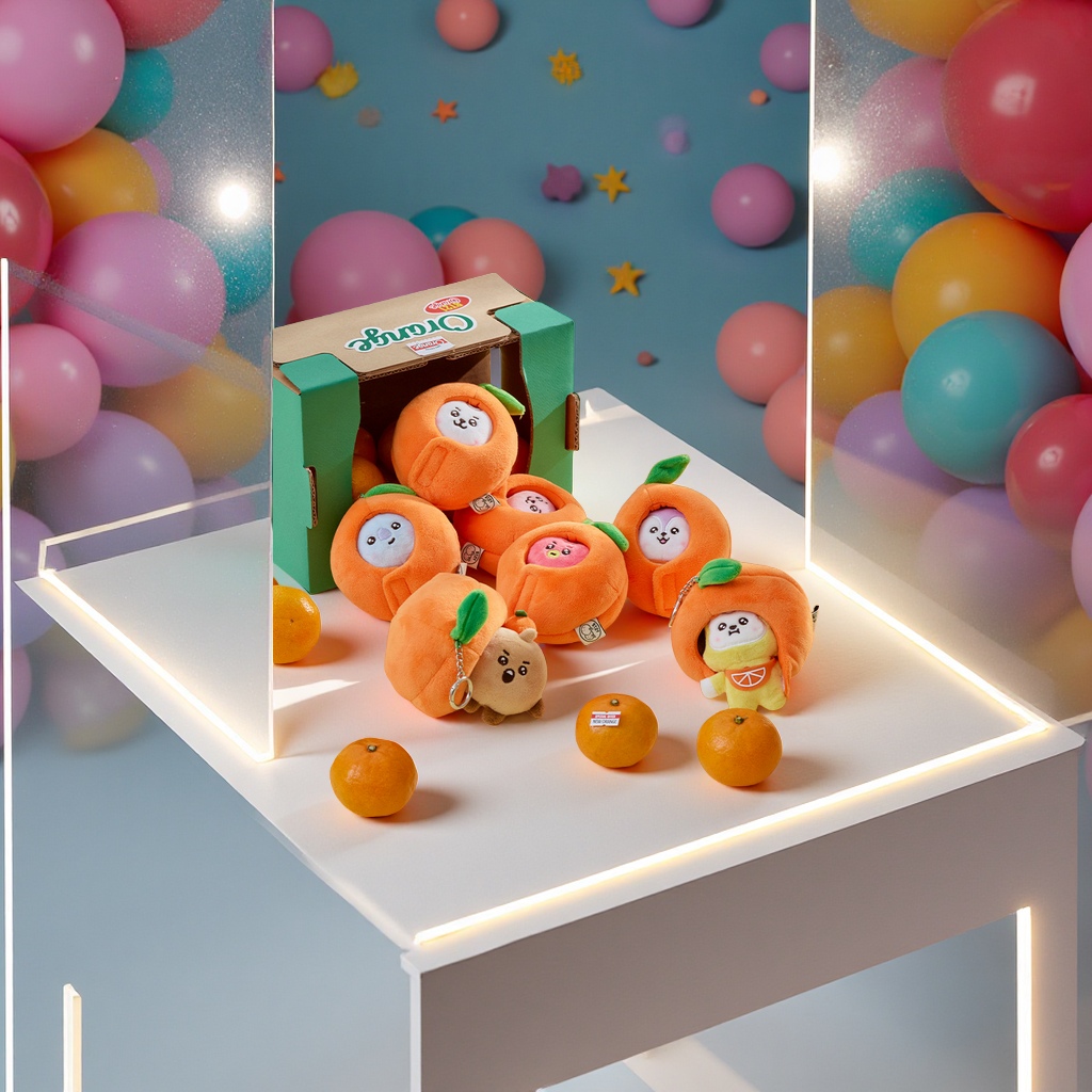 BT21BABY橘子派对系列钥匙扣包挂LINEFRIENDS同款毛绒玩偶娃娃公仔儿童礼物