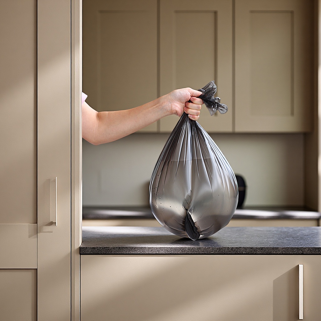 Wholesale of brand-new material kitchen waste bags, disposable household classified roll thickened small plastic bags, general plastic products Specification image