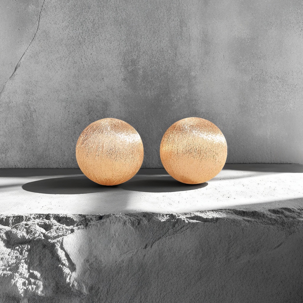 拉丝圆形耳钉简约时尚银色耳饰个性气质女生耳坠女款配饰品